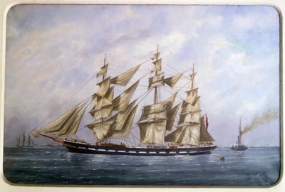 The Rossdhu, three English matts with dry sailing by Edouard Marie Adam