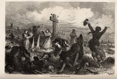 Celebration of the fete des morts in Cuzco by Edouard Riou