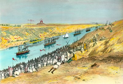 Inauguration of the Suez Canal (1869) by Edouard Riou
