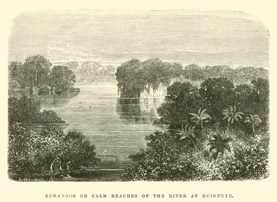 Remansos or Calm Reaches of the River at Huinpuyu by Edouard Riou
