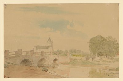View of Church and Bridges of Stavenhagen by Eduard Gaertner