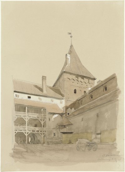 The Courtyard of Neidenburg Castle by Eduard Gaertner