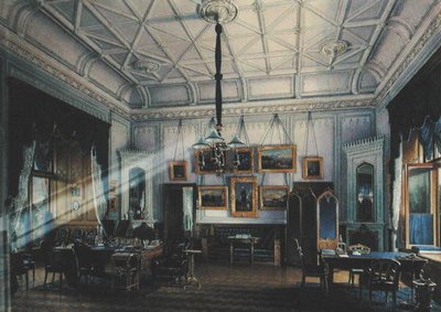 Blue Study of Emperor Alexander II (1818-81) in the Farm Palace, 1860 by Eduard Hau