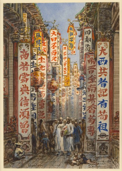 Street in Canton by Eduard Hildebrandt