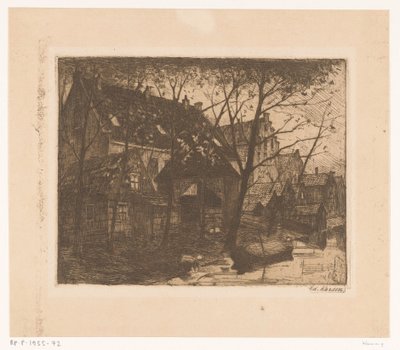 Backs of Houses Along the Water by Eduard Karsen (signed by artist)
