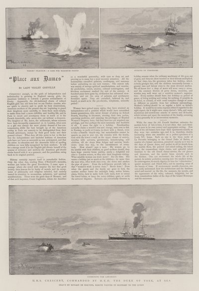 HMS Crescent, Commanded by HRH the Duke of York, at Sea by Eduardo de Martino