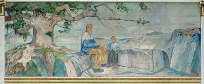 Old Man and Child Under a Tree by Edvard Munch