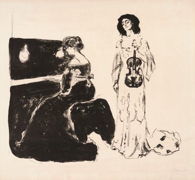 Violin Concert (Eva Mudocci and Bella Edvards) by Edvard Munch