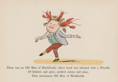There was an Old Man of Blackheath, whose head was adorned with a Wreath by Edward (after) Lear