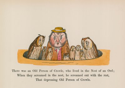 There was an Old Person of Crowle, who lived in the Nest of an Owl by Edward (after) Lear