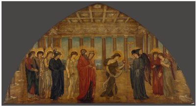 Cupid and Psyche - Palace Green Murals - Psyche Entering the Portals of Olympus by Edward Burne Jones