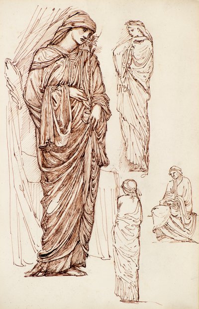 Virgin Mary and St Elizabeth, Robed Figures by Edward Burne Jones