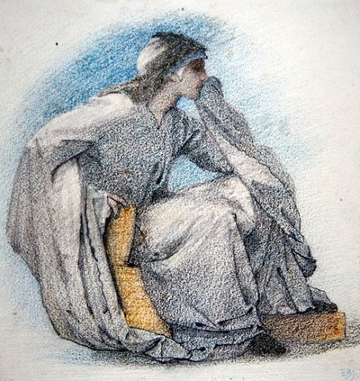 Study of a Robed, Seated Figure, c.1866 by Edward Coley Burne Jones