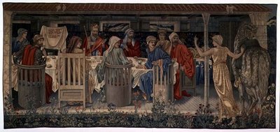 Quest for the Holy Grail Tapestries, Panel 1, Knights of the Round Table Summoned to the Quest by the Strange Damsel, 1898-1899 by Edward Burne Jones