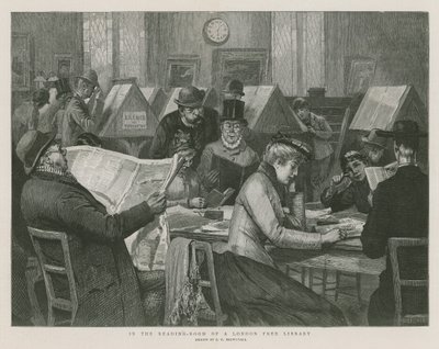 In the reading room of a London free library by Edward Frederick Brewtnall