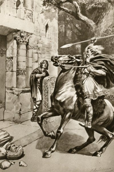 High Priest Coifi Riding Up Goodmanham Lane to Smash the Idols, Illustration from 