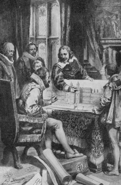 Inigo Jones Shows His Plans for Rebuilding Whitehall to King James I by Edward Frederick Skinner