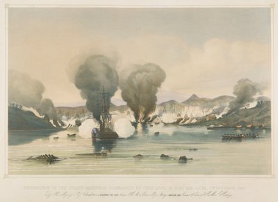 Destruction of the Pirate Squadron Commanded by Chui Apoo, in Byas Bay, China by Edward Hodges Cree