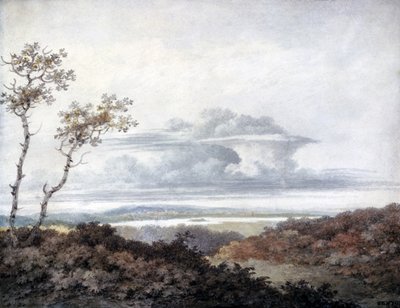 Rural landscape with later cloud studies by Luke Howard, c.1808-11 by Edward Kennion
