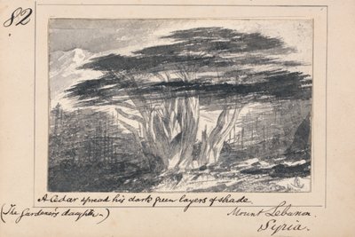 Mount Lebanon, Syria - A Cedar spread his dark green layers of shade by Edward Lear