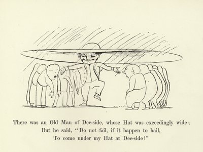 There was an Old Man of Dee-side, whose Hat was exceedingly wide by Edward Lear
