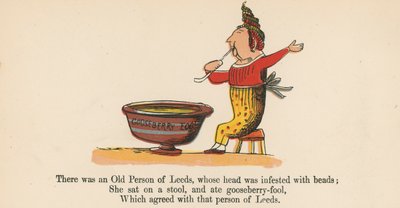 There was an Old Person of Leeds, whose head was infested with beads, from 
