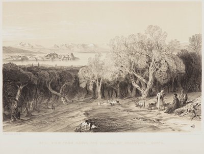 View from the Village of Ascension, Corfu by Edward Lear