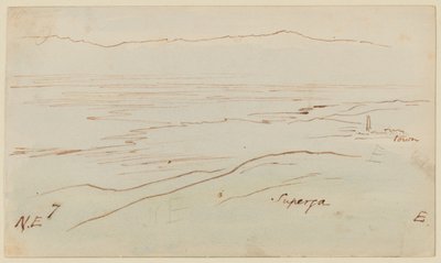View of Turin-Site View with Superga by Edward Lear