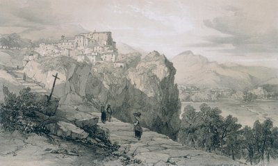 Views in Rome and Its Environs: Rocca Giovane and in the Distance the Towns of Licenza and Civitella di Licenza by Edward Lear