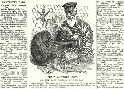 Abraham Dee Bartlett, Superintendent of London Zoo, and a Baby Gorilla (engraving) by Edward Linley (after) Sambourne