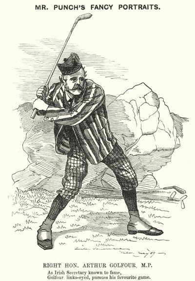 Arthur Balfour, British Conservative Politician and Prime Minister (engraving) by Edward Linley (after) Sambourne
