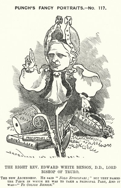 Edward White Benson, English Bishop (engraving) by Edward Linley (after) Sambourne