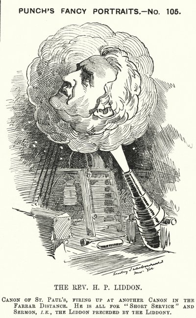 Punch Cartoon: Henry Liddon, English Theologian by Edward Linley (after) Sambourne