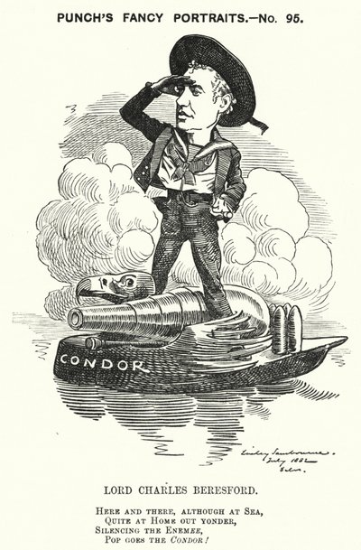 Punch cartoon: Lord Charles Beresford, Anglo-Irish admiral and Conservative politician by Edward Linley (after) Sambourne
