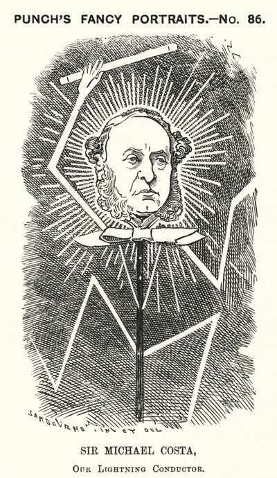 Sir Michael Costa, Italian-born English conductor by Edward Linley (after) Sambourne
