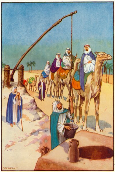 A Halting-Place in the Desert, Drawing Water from a Well by Edward Mary Joseph Molyneux