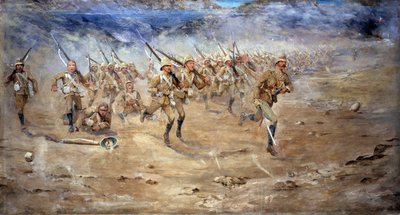Return of the Fore and Aft, Gloucestershire Regiment Advancing to the Attack, India North West Frontier by Edward Matthew Hale