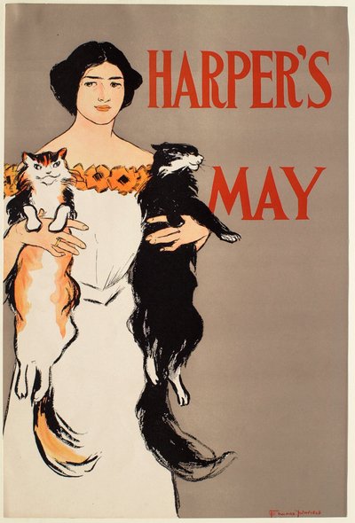 Girl Holding Two Cats, May Harper