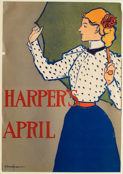 Girl in Blue Dress with Umbrella, April Harper