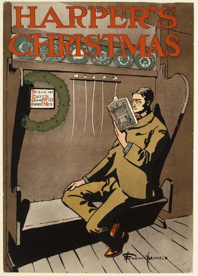 Man in Brown Suit Seated on a Bench, Christmas Harper