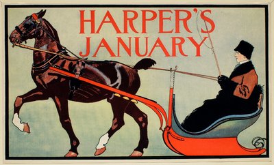 Man in Horsedrawn Sleigh, January Harper