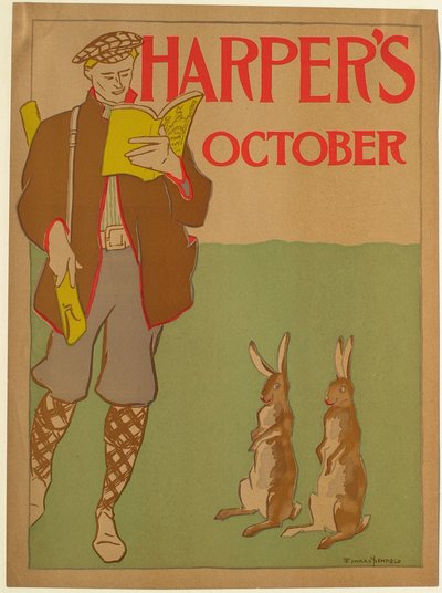 Man with a Rifle and Two Rabbits, Harper