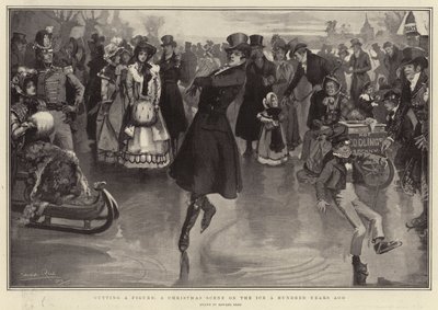 Cutting a Figure, a Christmas Scene on the Ice a Hundred Years ago by Edward Read