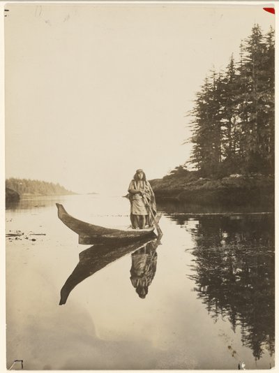 [Long does my sturdy craft breast wave and tide] by Edward S. Curtis