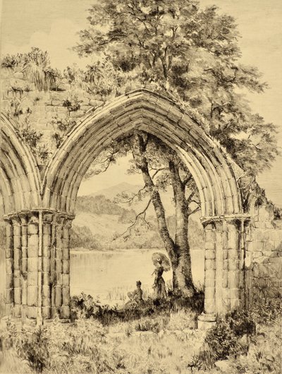 The Forth: Lake of Menteith from Inchmahome Priory, c.1880 by Edward Slocombe