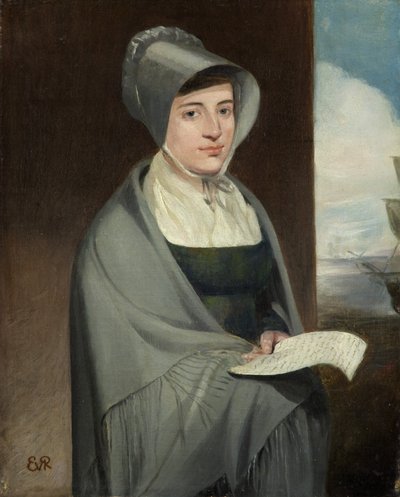 Portrait of a Lady in a Grey Bonnet and Shawl by Edward Villiers Rippingille