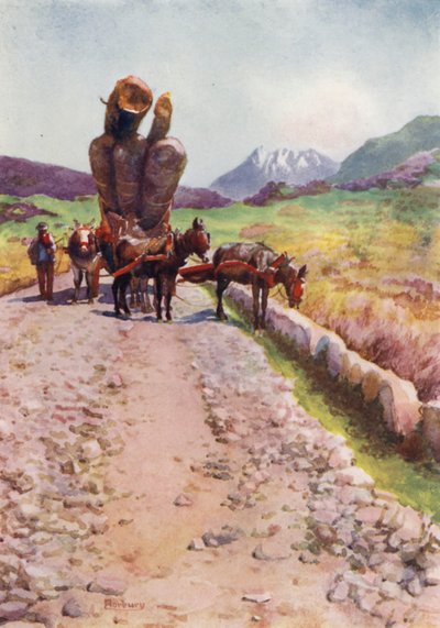 Corsica: Mules Drawing Timber by Edwin Arthur Norbury