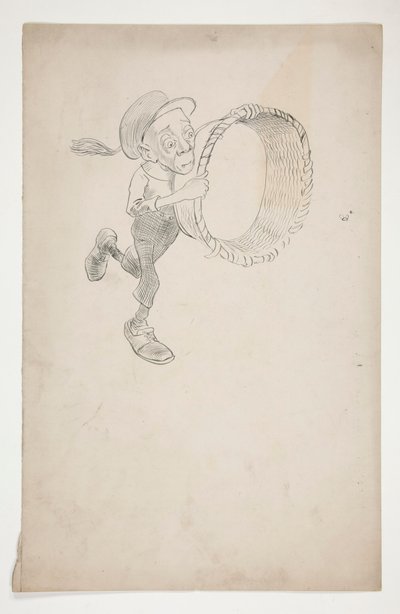 Cartoon of a Man Chasing a Bee with a Basket by Edwin Austin Abbey