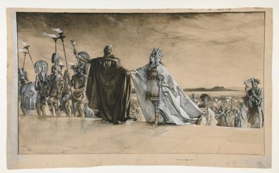 Enter Theseus, illustration for Act I, Scene I, Midsummer Night by Edwin Austin Abbey