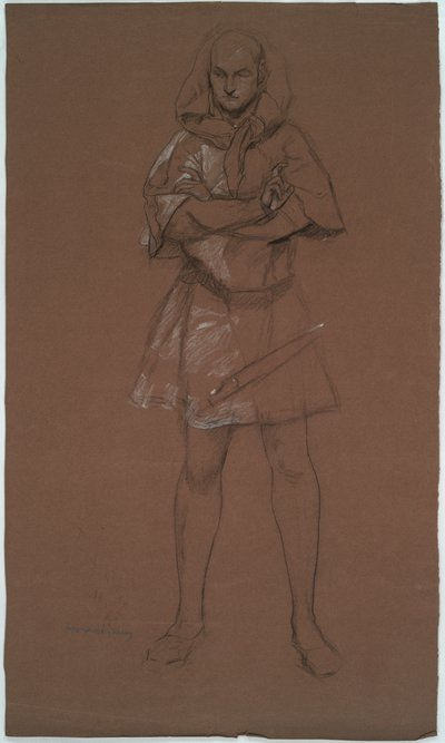 Figure Study. Man in Medieval Costume by Edwin Austin Abbey